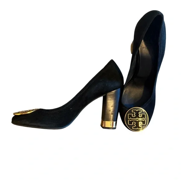 Tory Burch Black Heels with Gold Accent - Picture 9 of 15